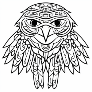 Stylized Tribal Golden Eagle Coloring Pages 1