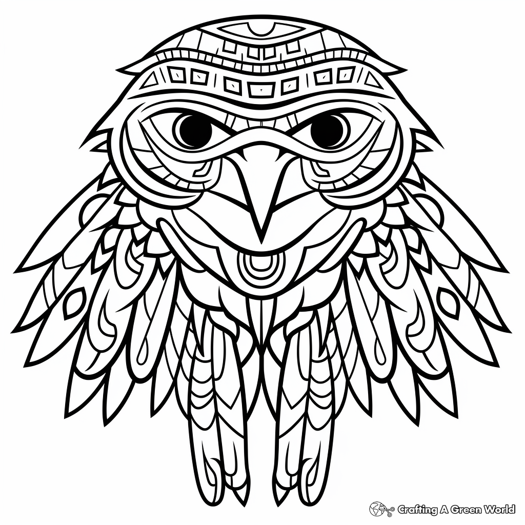 Stylized Tribal Golden Eagle Coloring Pages 1