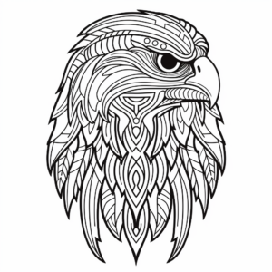 Stylized Tribal Golden Eagle Coloring Pages 2