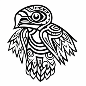 Stylized Tribal Golden Eagle Coloring Pages 4