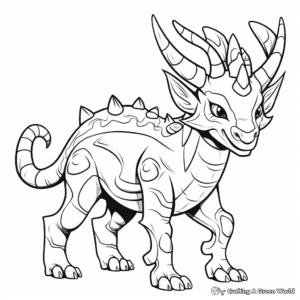 Styracosaurus and Other Dinosaurs Coloring Pages 3
