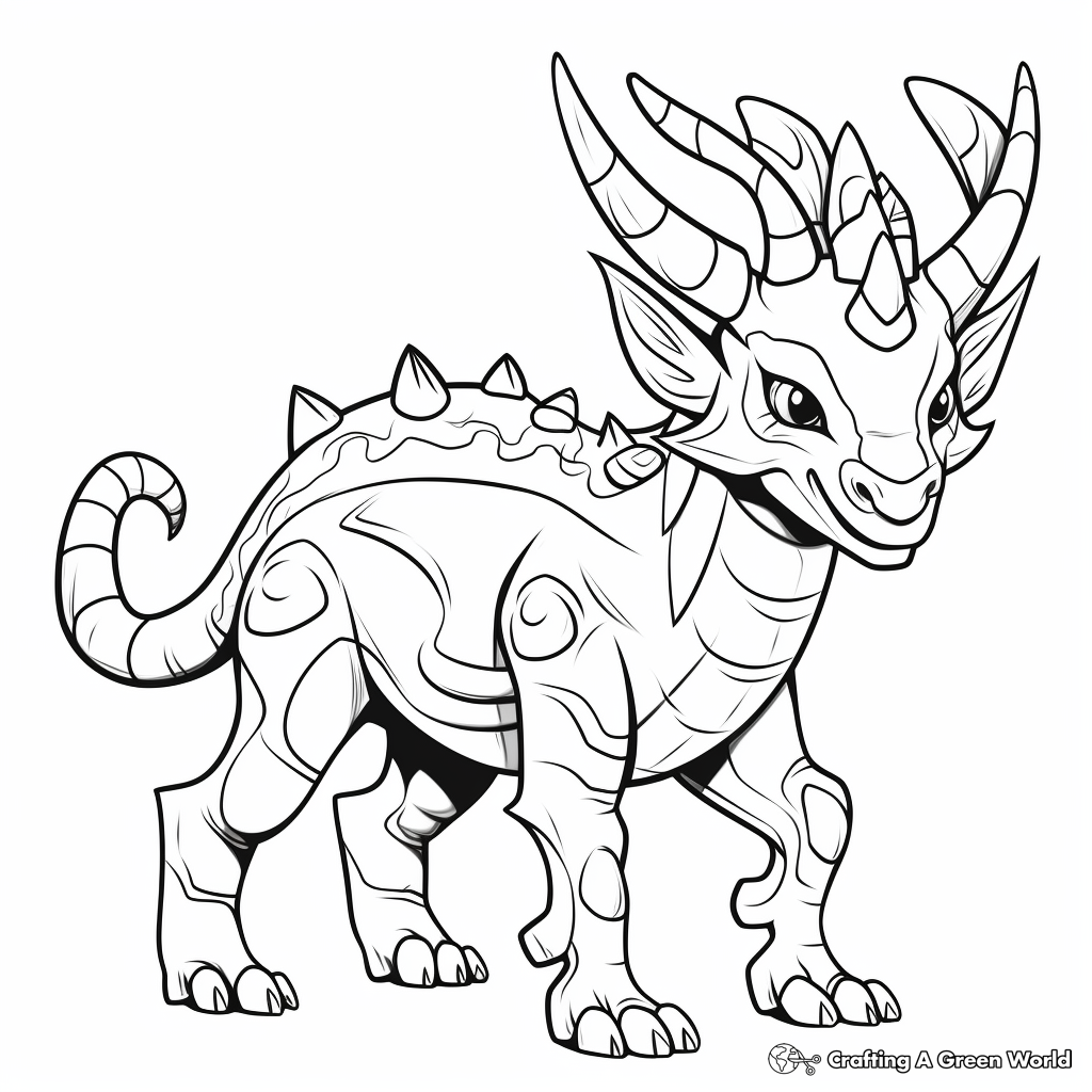 Styracosaurus and Other Dinosaurs Coloring Pages 3