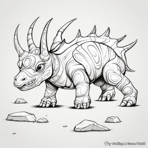 Styracosaurus in Different Perspectives Coloring Pages 1
