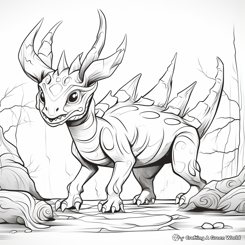 Styracosaurus in Different Perspectives Coloring Pages 2