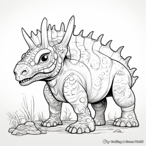 Styracosaurus in Different Perspectives Coloring Pages 3