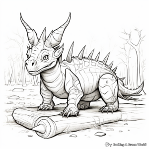 Styracosaurus in Different Perspectives Coloring Pages 4