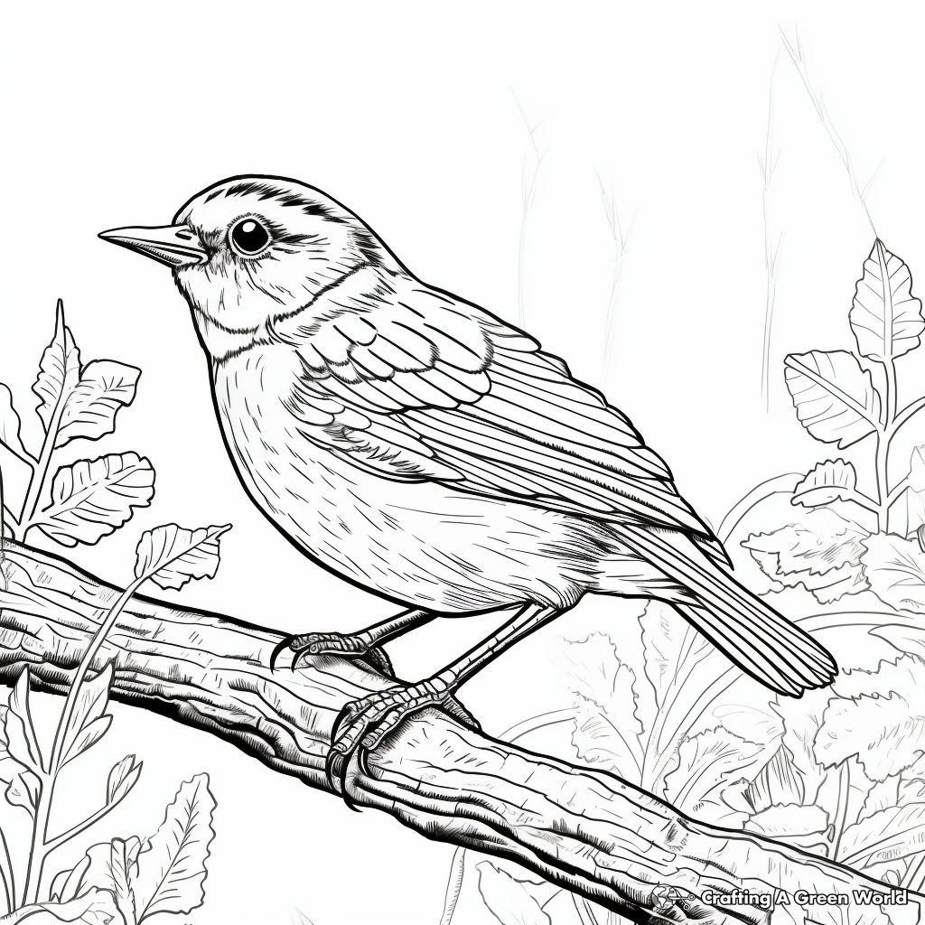 Subalpine Wren-Babbler Coloring Pages for Nature Enthusiasts 1