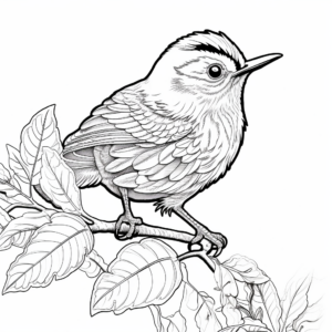 Subalpine Wren-Babbler Coloring Pages for Nature Enthusiasts 2