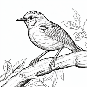 Subalpine Wren-Babbler Coloring Pages for Nature Enthusiasts 4