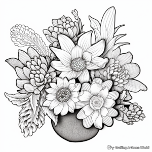 Succulent Love: Intricate Cacti Flower Coloring Pages 1