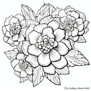 Succulent Love: Intricate Cacti Flower Coloring Pages 2