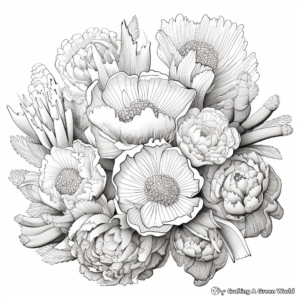Succulent Love: Intricate Cacti Flower Coloring Pages 3