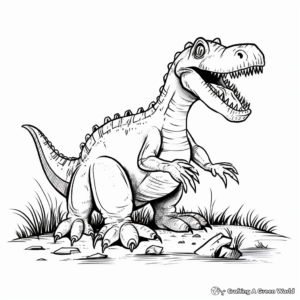 Suchomimus Feeding Time Coloring Pages 2