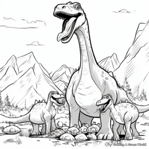 Suchomimus Feeding Time Coloring Pages 3