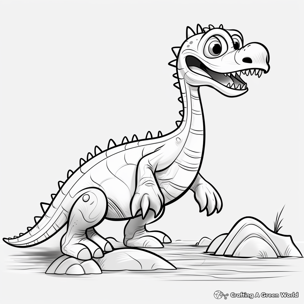 Suchomimus Fossil Coloring Pages for History Lovers 4