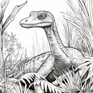 Suchomimus in the Jungle Coloring Pages 1