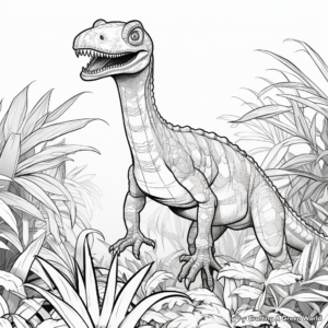 Suchomimus in the Jungle Coloring Pages 2