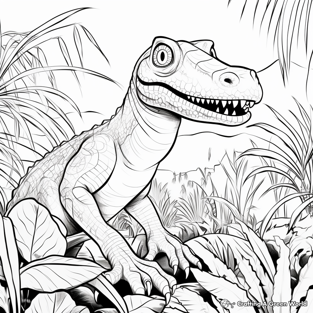 Suchomimus in the Jungle Coloring Pages 3