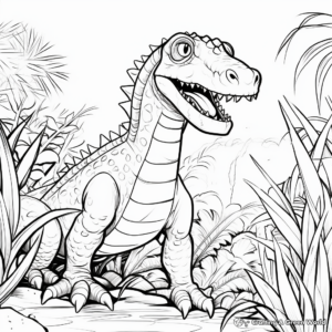Suchomimus in the Jungle Coloring Pages 4