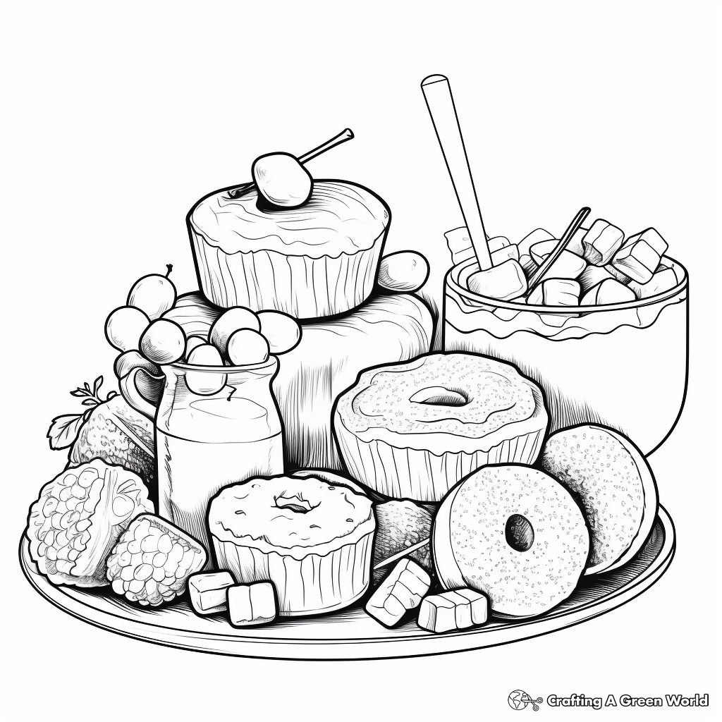 Sugar Sweets and Oils Food Group Coloring Pages 1