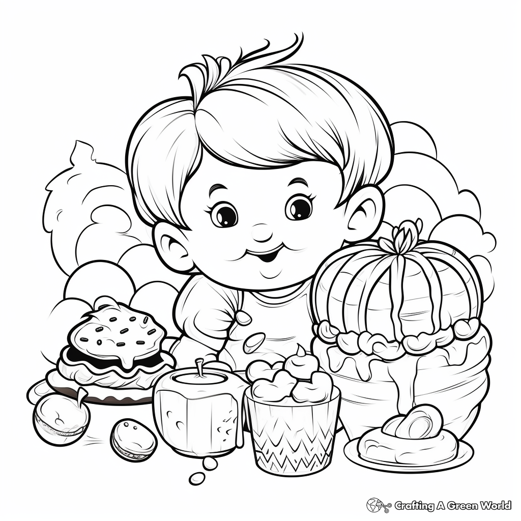 Sugar Sweets and Oils Food Group Coloring Pages 3