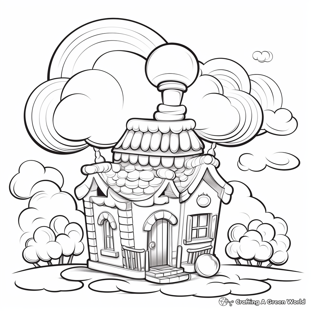 Sugary Cotton Candy Clouds Coloring Pages 2