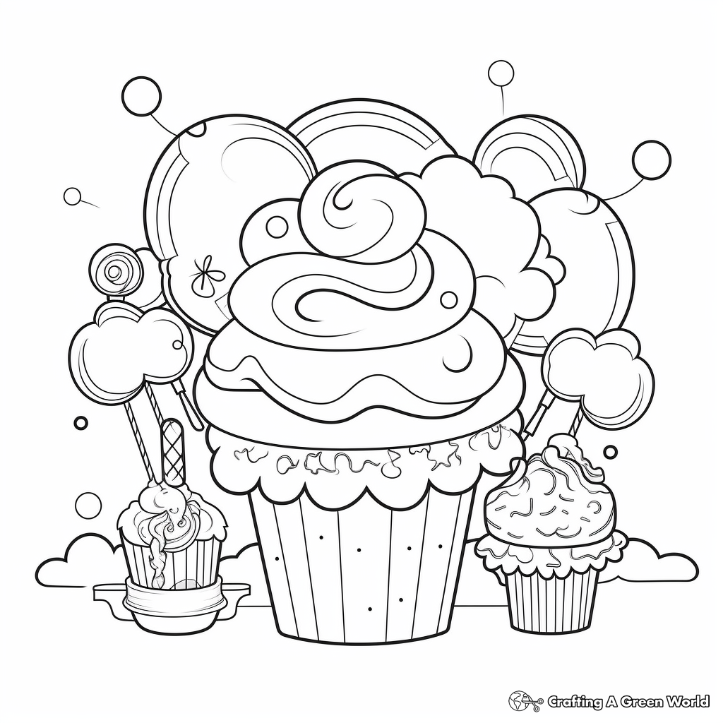 Sugary Cotton Candy Clouds Coloring Pages 3
