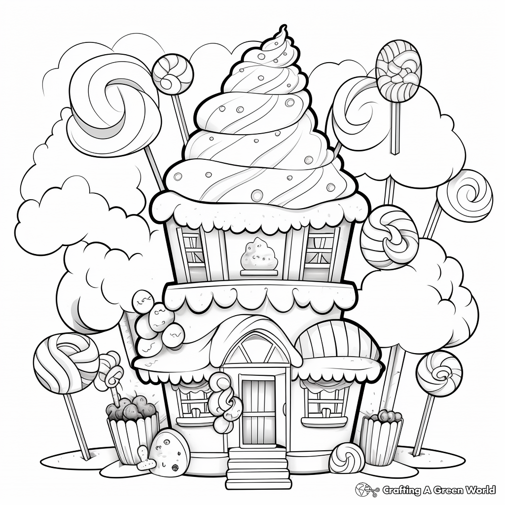 Sugary Cotton Candy Clouds Coloring Pages 4