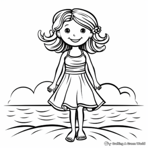 Summer Fun: Beach Dress Coloring Pages 1