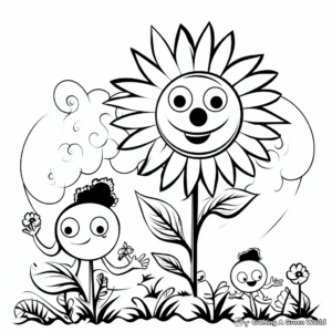 Summer Garden Flower Coloring Pages 2