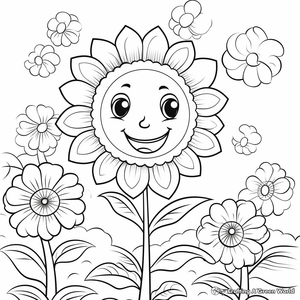 Summer Garden Flower Coloring Pages 3