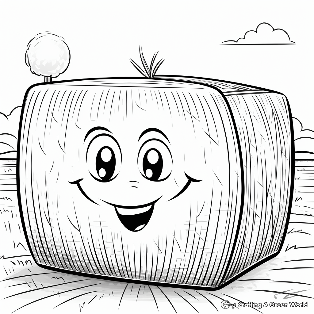 Summertime Hay Bale Coloring Pages 1