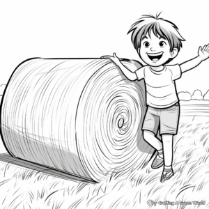 Summertime Hay Bale Coloring Pages 4