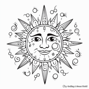 Sun and Moon Mandala Coloring Pages 3