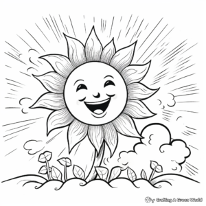 Sun and Rainbow Joyful Coloring Pages 3
