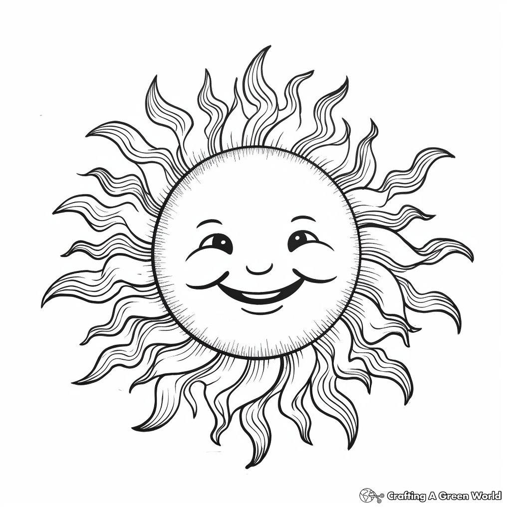 Sun and Rainbow Joyful Coloring Pages 4