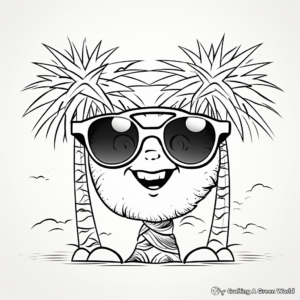 Sun with Sunglasses Fun Coloring Pages 1