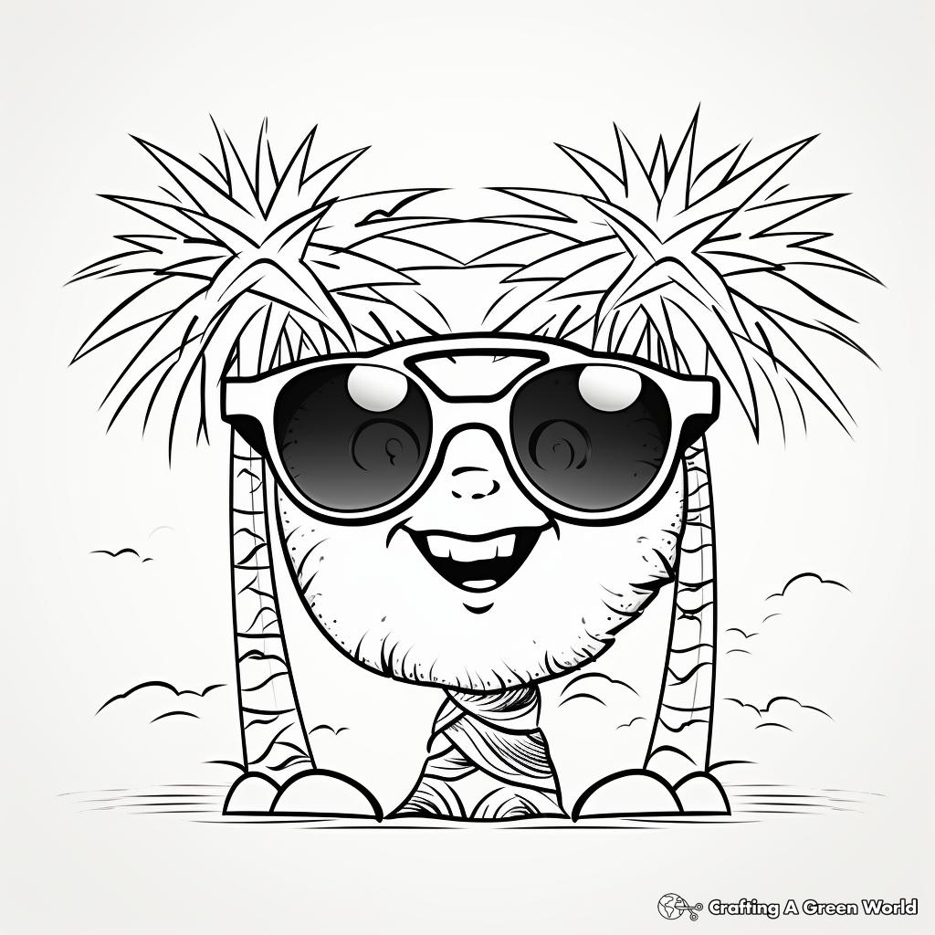 Sun with Sunglasses Fun Coloring Pages 1