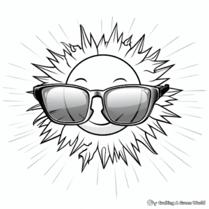 Sun with Sunglasses Fun Coloring Pages 3