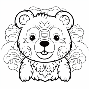 Sunny Day Honey Bear Head Coloring Pages 3
