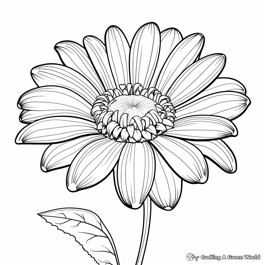Sunny Gerbera Daisy Coloring Pages 4
