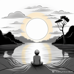 Sunset Meditative Coloring Pages 2