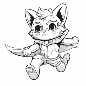 Super Cat Kid Flying Coloring Pages 1