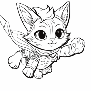 Super Cat Kid Flying Coloring Pages 3