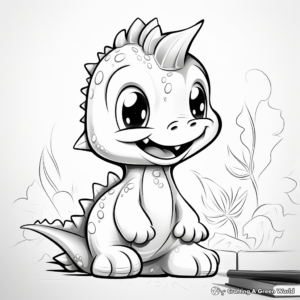 Super Cute Dino Friends Coloring Pages 2