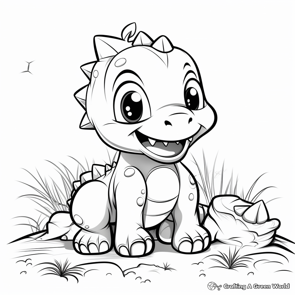 Super Cute Dino Friends Coloring Pages 4