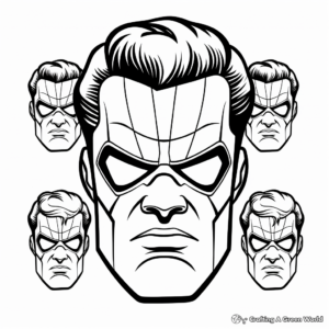 Superhero Heads: Comic Book Coloring Pages 1