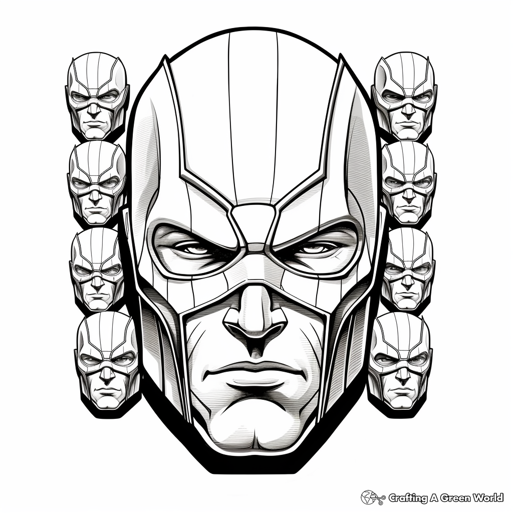 Superhero Heads: Comic Book Coloring Pages 2