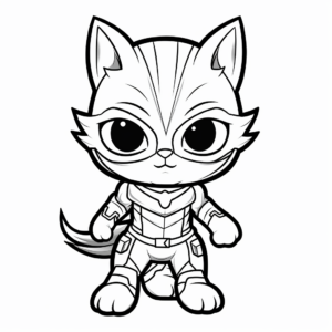 Superhero Kitty Coloring Pages for Kids 2