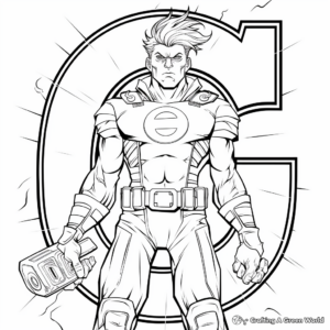 Superhero-Themed Letter G Coloring Pages 2